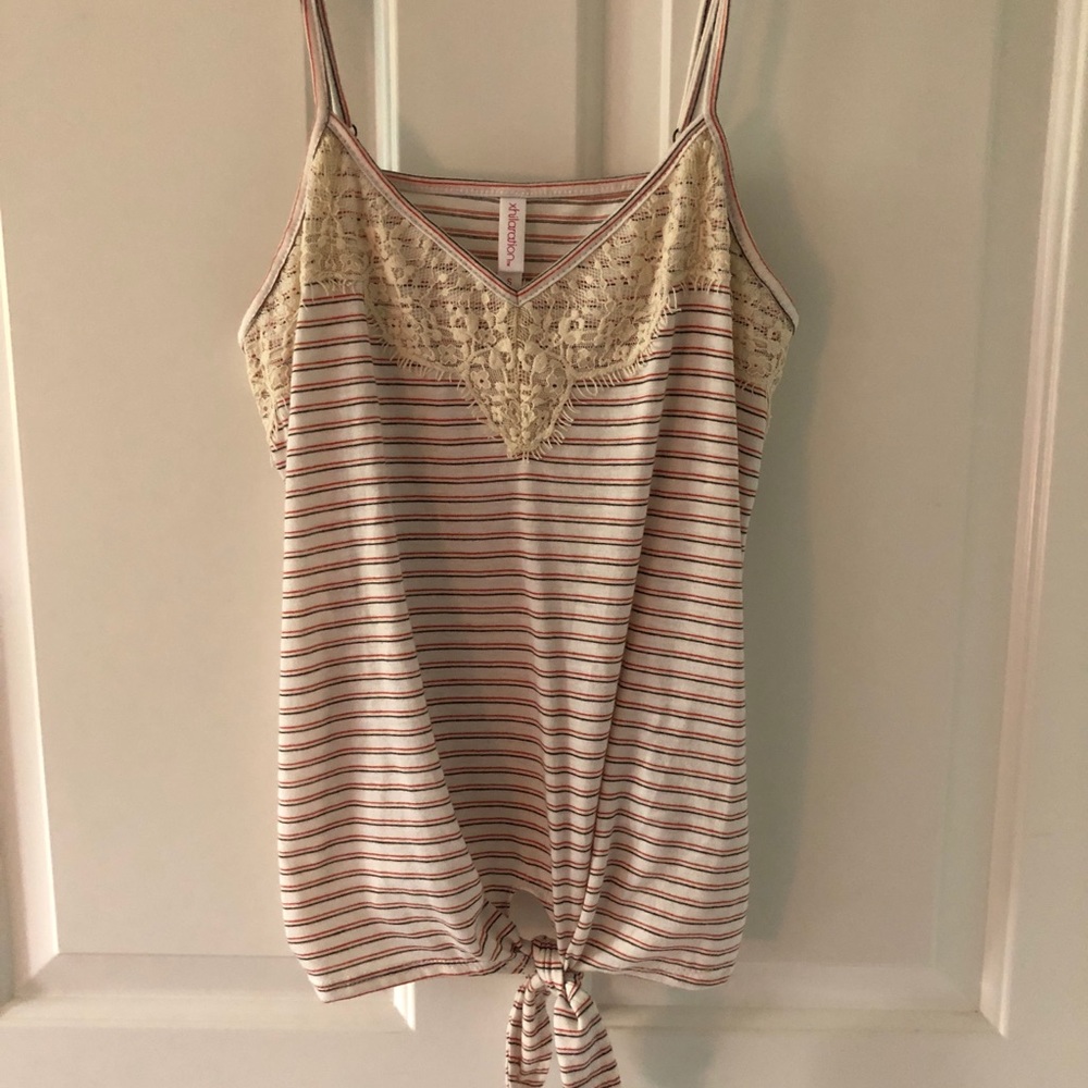 Xhilaration striped tank top with tie